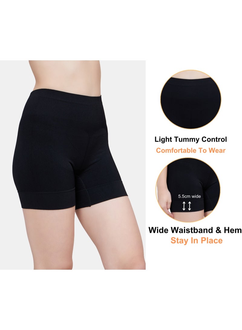 Glamroot Seamless High Waist Tummy Control Shapewear Boyshort Panty, Size M -XXL, Black/Peach (Pack Of 2) - Image 4