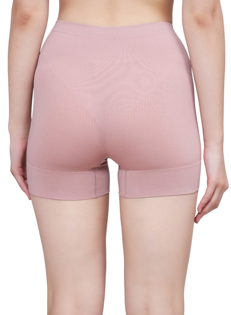 Glamroot Seamless High Waist Tummy Control Shapewear Boyshort Panty, Size M -XXL, Black/Peach (Pack Of 2) - Image 5