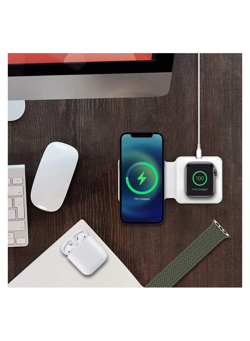 Wireless Charging Pad, Portable 2 in 1 Foldable Charging Dock Power Station for Apple Watch 7/6/5/4/3/2  - Image 3