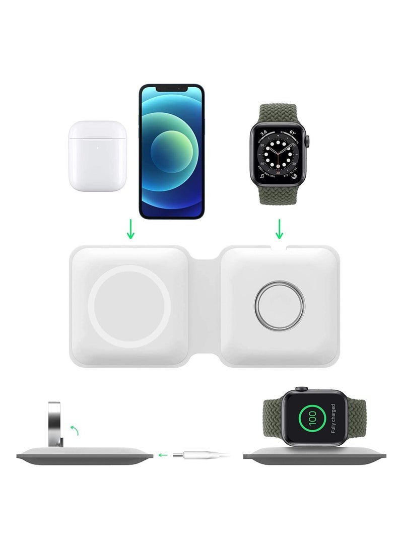 Wireless Charging Pad, Portable 2 in 1 Foldable Charging Dock Power Station for Apple Watch 7/6/5/4/3/2  - Image 4