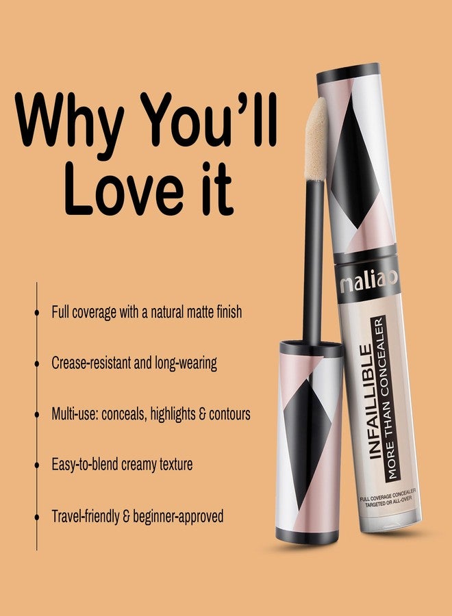 Maliao Infaillible More Than Concealer | Full Coverage | Long-Lasting | Lightweight Formula | Waterproof & Crease-Resistant | White Ivory, 20ml - Image 3
