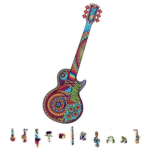 ZenChalet Unique Guitar Puzzles for Adults 200 Giftable Wood Jigsaw Puzzles Adult Distinctive Premium Cool Puzzle Gifts Cool Puzzle Brain Teaser Rompe Cabezas Adultos 200 - Image 1