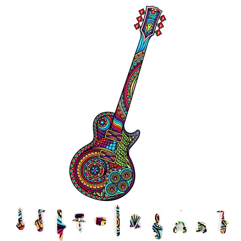 ZenChalet Unique Guitar Puzzles for Adults 200 Giftable Wood Jigsaw Puzzles Adult Distinctive Premium Cool Puzzle Gifts Cool Puzzle Brain Teaser Rompe Cabezas Adultos 200 - Image 2