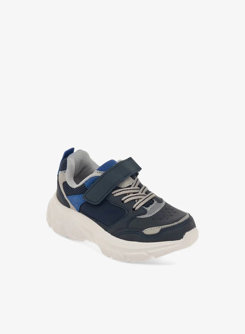 LBL by Shoexpress Boys Panelled Sneakers with Hook and Loop Closure