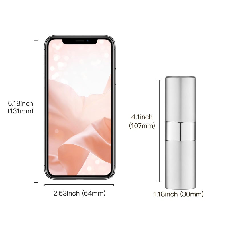Owlyee 20 مل عطر رذاذ كولونيا رذاذ زجاجة صغيرة فارغة بخاخ موزع (فضي 1 قطعة) - Image 5