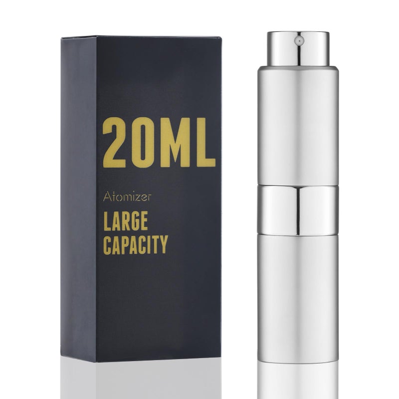Owlyee 20 مل عطر رذاذ كولونيا رذاذ زجاجة صغيرة فارغة بخاخ موزع (فضي 1 قطعة) - Image 1