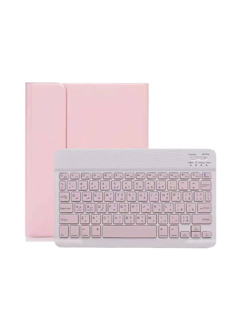 ماركة غير محددة حافظة لوحة مفاتيح باللغتين العربية والإنجليزية مع ماوس لاسلكي لجهاز iPad 10.2 بوصة الجيل التاسع 2021 / الجيل الثامن 2020 / الجيل السابع 2019 / iPad Pro 10.5 بوصة 2017 / iPad Air الجيل الثالث 10.5 بو  - Image 2