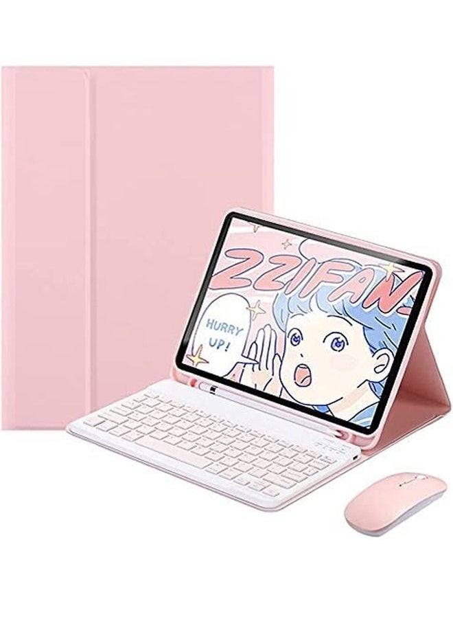 ماركة غير محددة حافظة لوحة مفاتيح باللغتين العربية والإنجليزية مع ماوس لاسلكي لجهاز iPad 10.2 بوصة الجيل التاسع 2021 / الجيل الثامن 2020 / الجيل السابع 2019 / iPad Pro 10.5 بوصة 2017 / iPad Air الجيل الثالث 10.5 بو  - Image 1