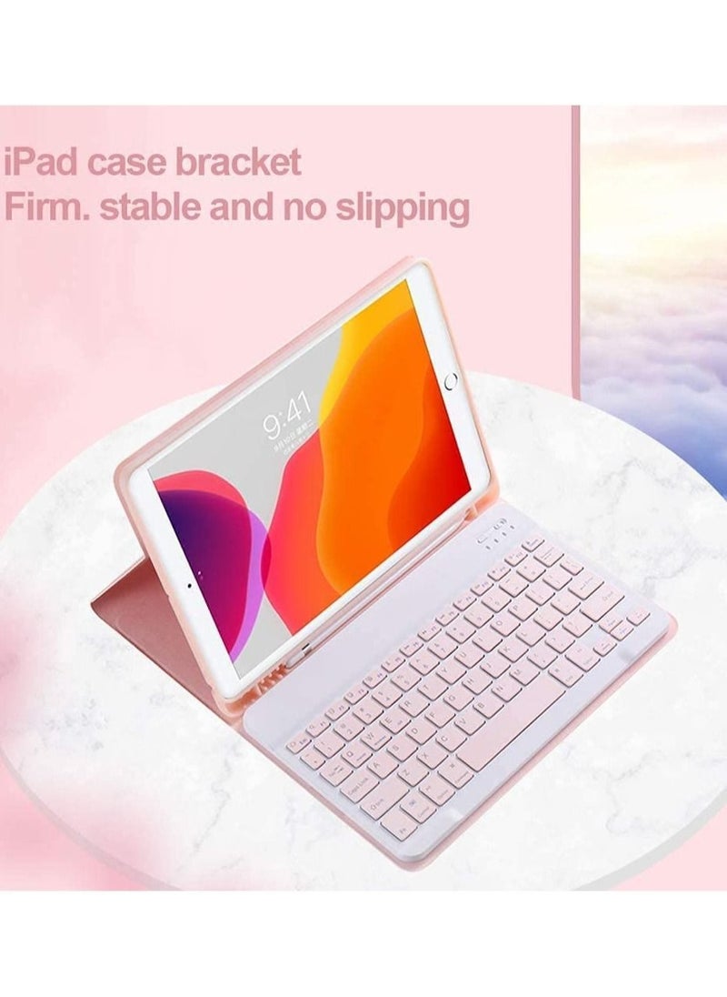 ماركة غير محددة حافظة لوحة مفاتيح باللغتين العربية والإنجليزية مع ماوس لاسلكي لجهاز iPad 10.2 بوصة الجيل التاسع 2021 / الجيل الثامن 2020 / الجيل السابع 2019 / iPad Pro 10.5 بوصة 2017 / iPad Air الجيل الثالث 10.5 بو  - Image 5