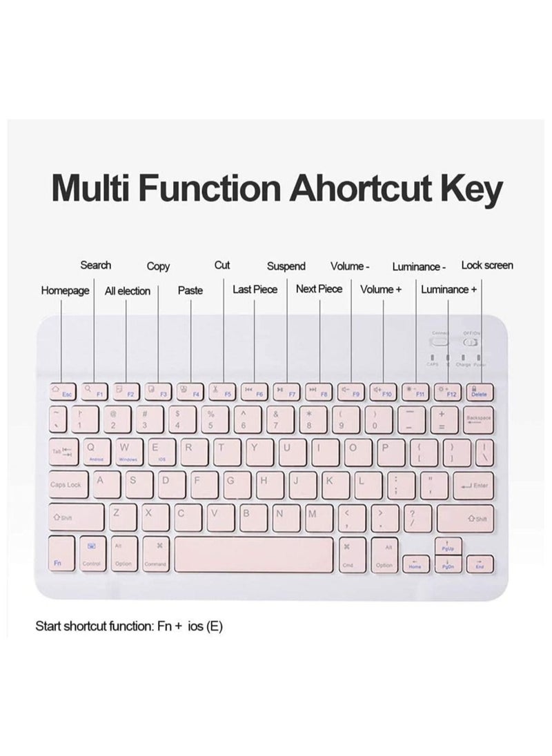 ماركة غير محددة حافظة لوحة مفاتيح باللغتين العربية والإنجليزية مع ماوس لاسلكي لجهاز iPad 10.2 بوصة الجيل التاسع 2021 / الجيل الثامن 2020 / الجيل السابع 2019 / iPad Pro 10.5 بوصة 2017 / iPad Air الجيل الثالث 10.5 بو  - Image 4