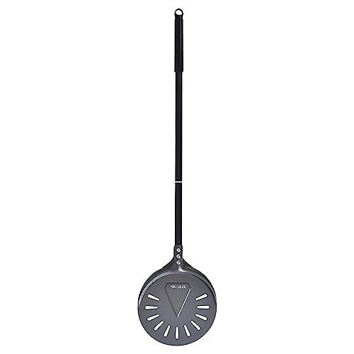 VIKCOLEE Turning Pizza Peel 8 Inch with 25 Inch Handle Round Pizza Turning Peel Professional Anodized Aluminum Turning Pizza Spatula 33 Inch overall - Image 3