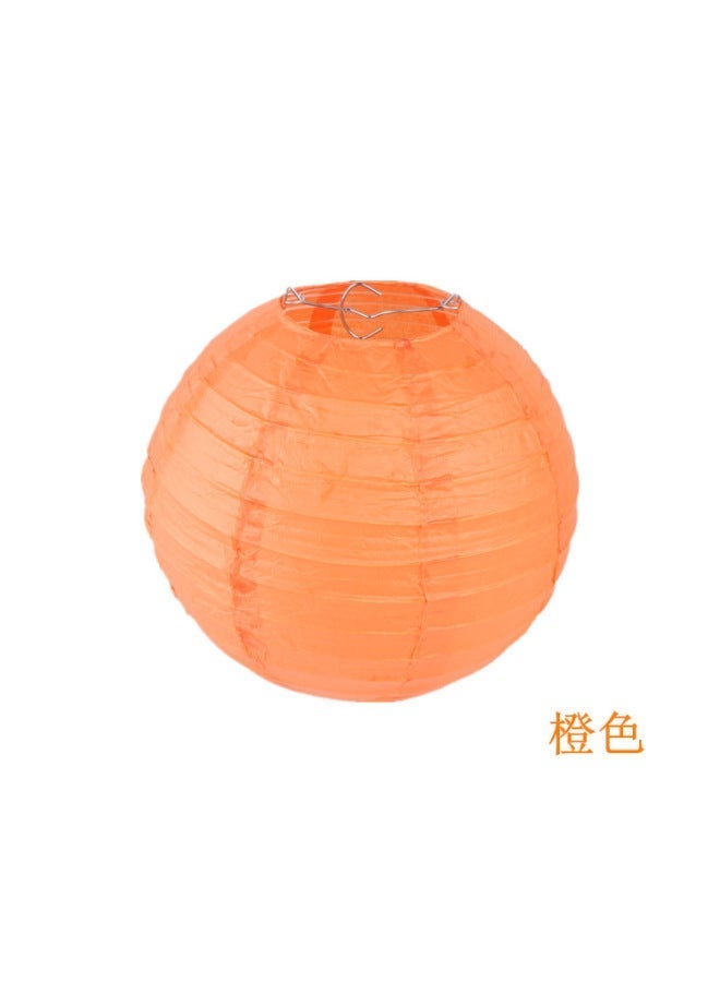 Paper Lanterns Spring Festival Lantern Festival Red Lantern Wedding Decoration Children's Painting Diy Handmade Lantern(Orange) - Image 1