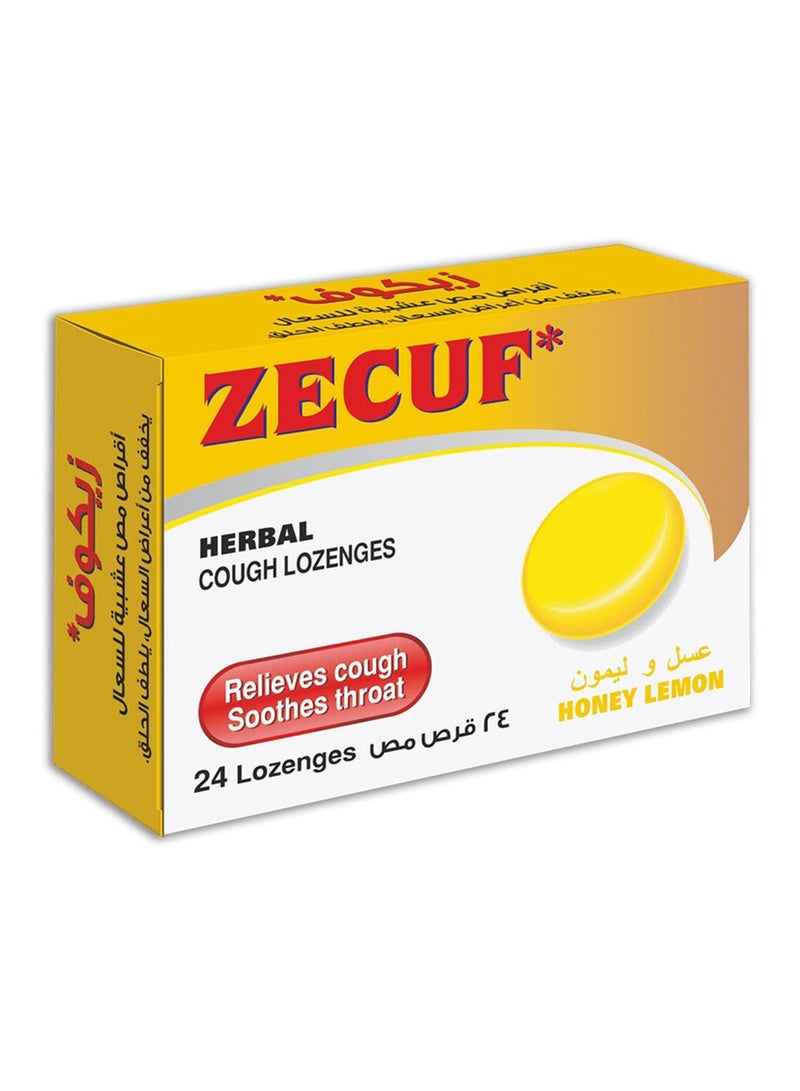 Zecuf Pack Of 24 Herbal Cough Lozenges Honey Lemon