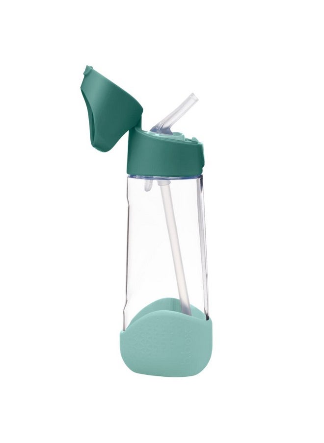 b.box 20Oz Tritan Straw Bottle ; Large Modern Water Bottle With Flip Straw For Kids ; Spill Proof Bpa Free (Emerald Forest 20 Oz)  - Image 2