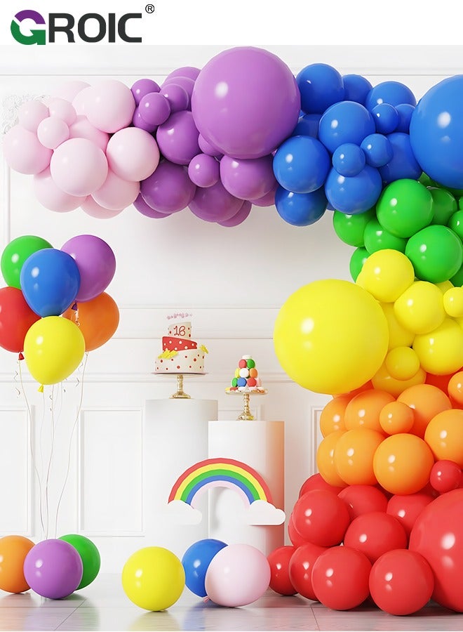 GROIC Colorful Latex Balloons, 50 Pack 12 inch Round Helium Bright Color Balloons for Birthday Baby Shower Wedding Party Decorations,Garland Decoration,Party Supplies - Image 3