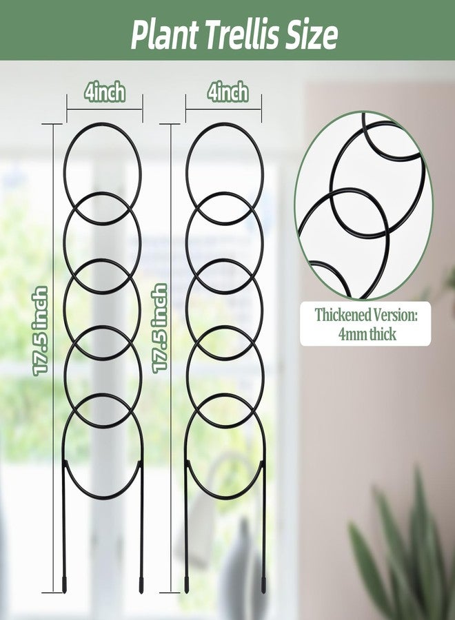 OYOEETD 18 Inch Small Metal Trellis,Indoor Plant Trellis for Climbing Plants, Garden Trellis for Potted Plants,Plant Stakes for Indoor Plants Accessories Hoya,Flower, Circular 2 Packs - Image 2
