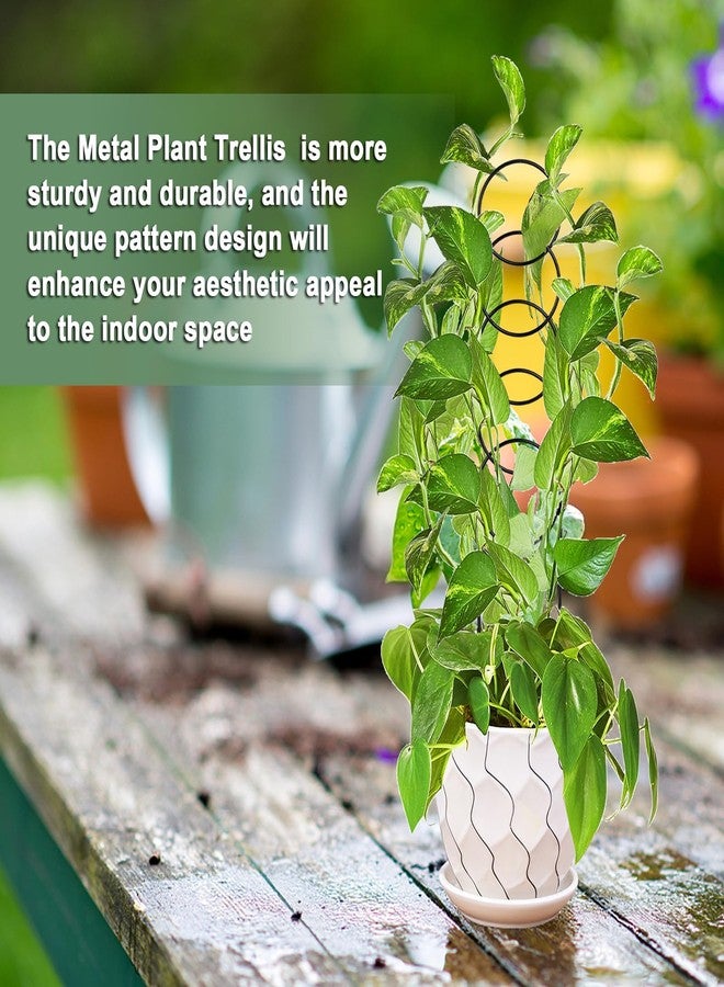 OYOEETD 18 Inch Small Metal Trellis,Indoor Plant Trellis for Climbing Plants, Garden Trellis for Potted Plants,Plant Stakes for Indoor Plants Accessories Hoya,Flower, Circular 2 Packs - Image 5
