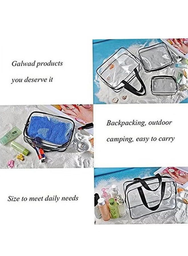 3pcs Portable Waterproof Cosmetic Bag Clear - Image 4