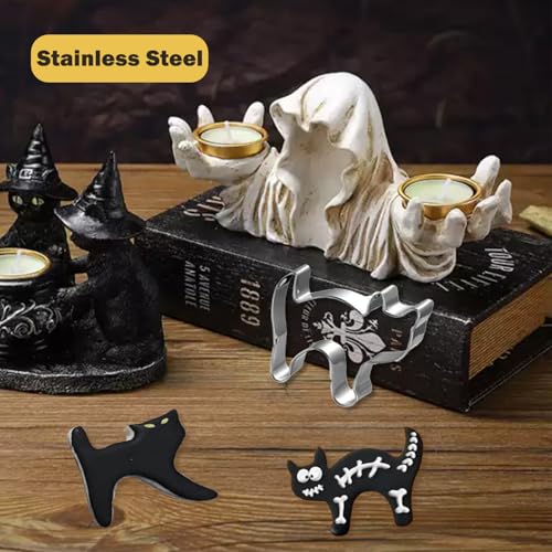 Maykito Halloween Cookie Cutters Set Large - Witch's Hat, Pumpkin, Ghost, Bat and Cat Cutter Stainless Steel - Image 4