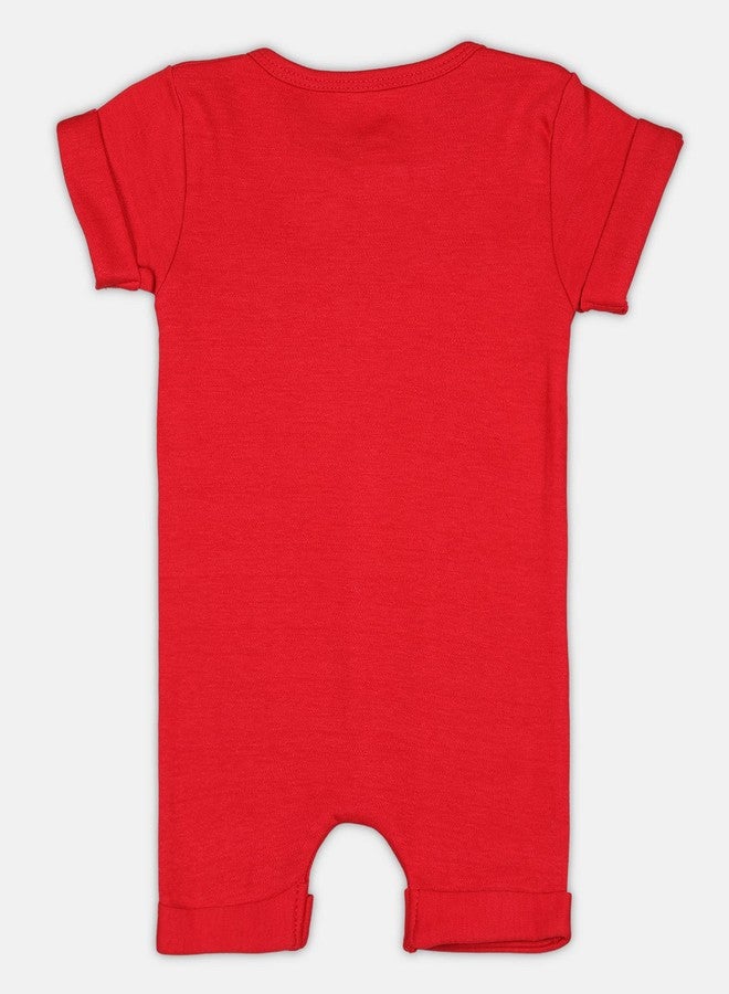 TiniBerry Baby Cotton Blend Bodysuit/Romper/Dungaree Knee Length for Baby Boys And Baby Girls (Pack of 2) (6-9 Months, PINK RED) - Image 4