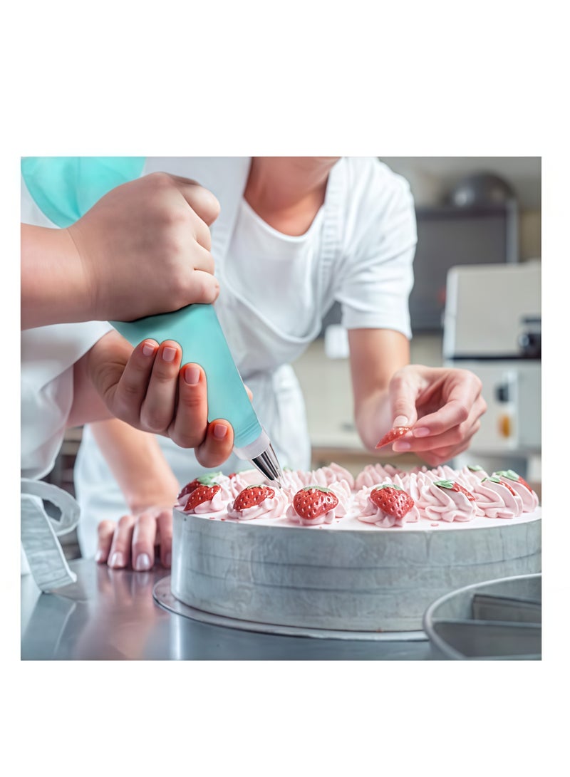 مجموعة أكياس تزيين الكيك وأطرافها، أكياس تزيين ياكوموز قابلة لإعادة الاستخدام، طقم تزيين الكيك للخبز مع أكياس معجنات وأطرافها، محولات قياسية، حلقات سيليكون، أدوات تزيين الكيك، لوازم تزيين الكيك، الكب كيك - Image 5