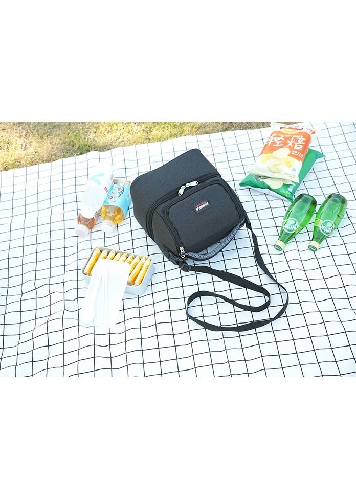 SANNE Thermal Insulated Lunch Bag Handheld Double-Layer Picnic Bag - Image 3
