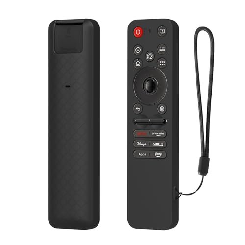RAYA Silicone Remote Cover Compatible with 2025 LG AI TV QNED 8AA / 8CA Smart TV Remote Case with Lanyard (Black) - Image 1