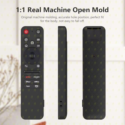 RAYA Silicone Remote Cover Compatible with 2025 LG AI TV QNED 8AA / 8CA Smart TV Remote Case with Lanyard (Black) - Image 3
