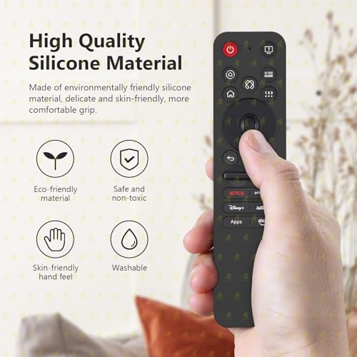 RAYA Silicone Remote Cover Compatible with 2025 LG AI TV QNED 8AA / 8CA Smart TV Remote Case with Lanyard (Black) - Image 2