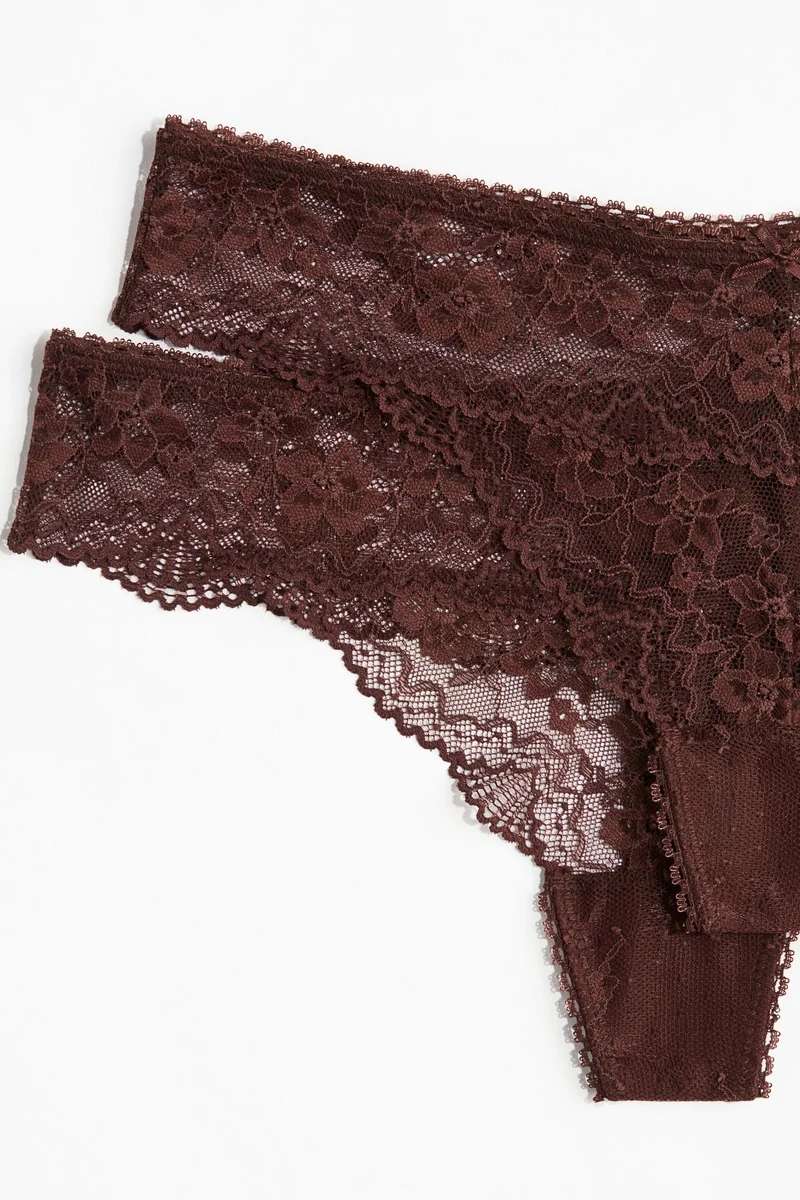 H&M 2-pack lace thong briefs