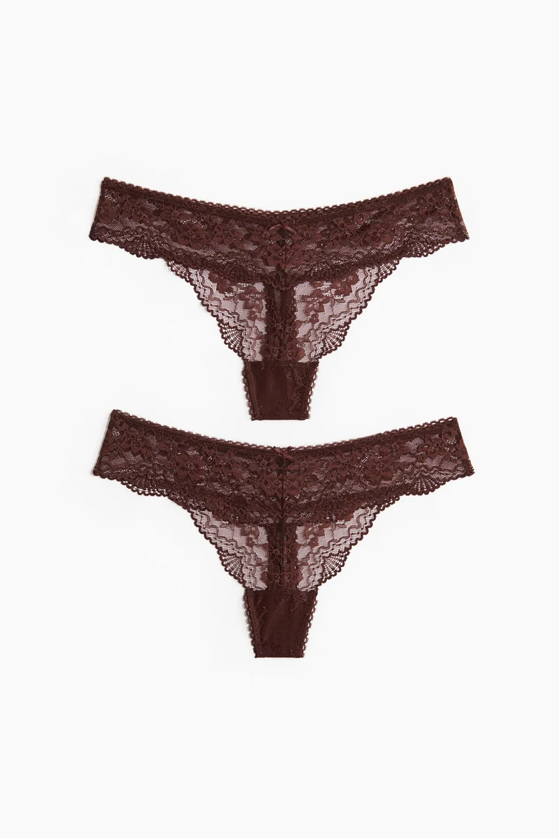 H&M 2-pack lace thong briefs