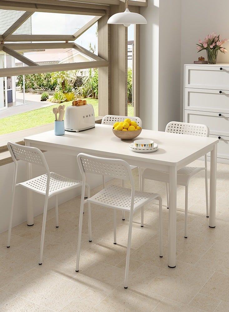 ALMUFARREJ Set of 4 multifunctional white kitchen chairs with metal legs - Image 2