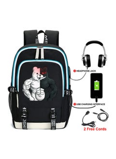 Danganronpa Backpack Printed School Bag Laptop Backpack with USB Charging Port  Headphone Port