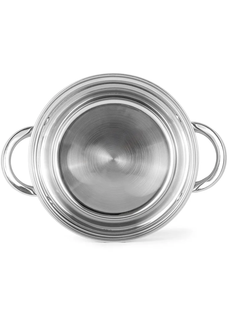 فيسمان Stockpot with Glass Lid 16x10.5cm / 2.1 Liter with Measuring Mark, Stainless Steel Stockpot Felina Series