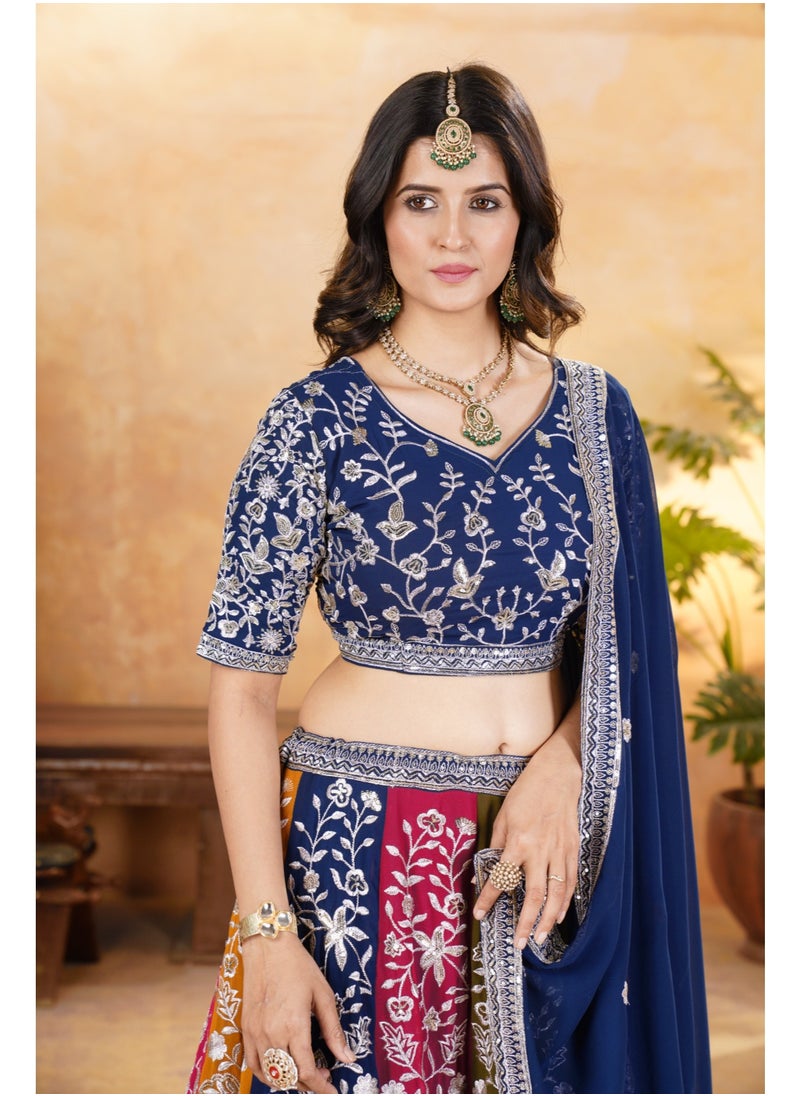 Super Asian Faux Georgette Lehenga Set with Heavy Sequin Embroidery & 4.5m Flair – Premium Designer Collection  - Image 2