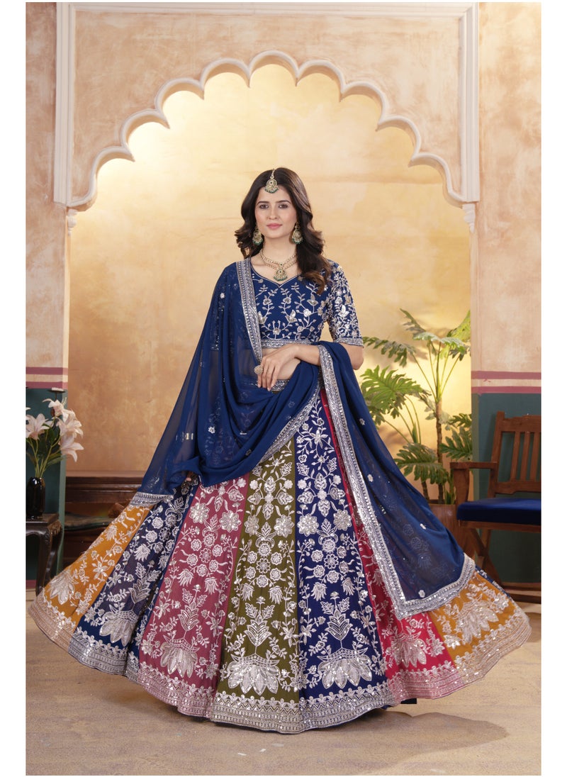 Super Asian Faux Georgette Lehenga Set with Heavy Sequin Embroidery & 4.5m Flair – Premium Designer Collection  - Image 5