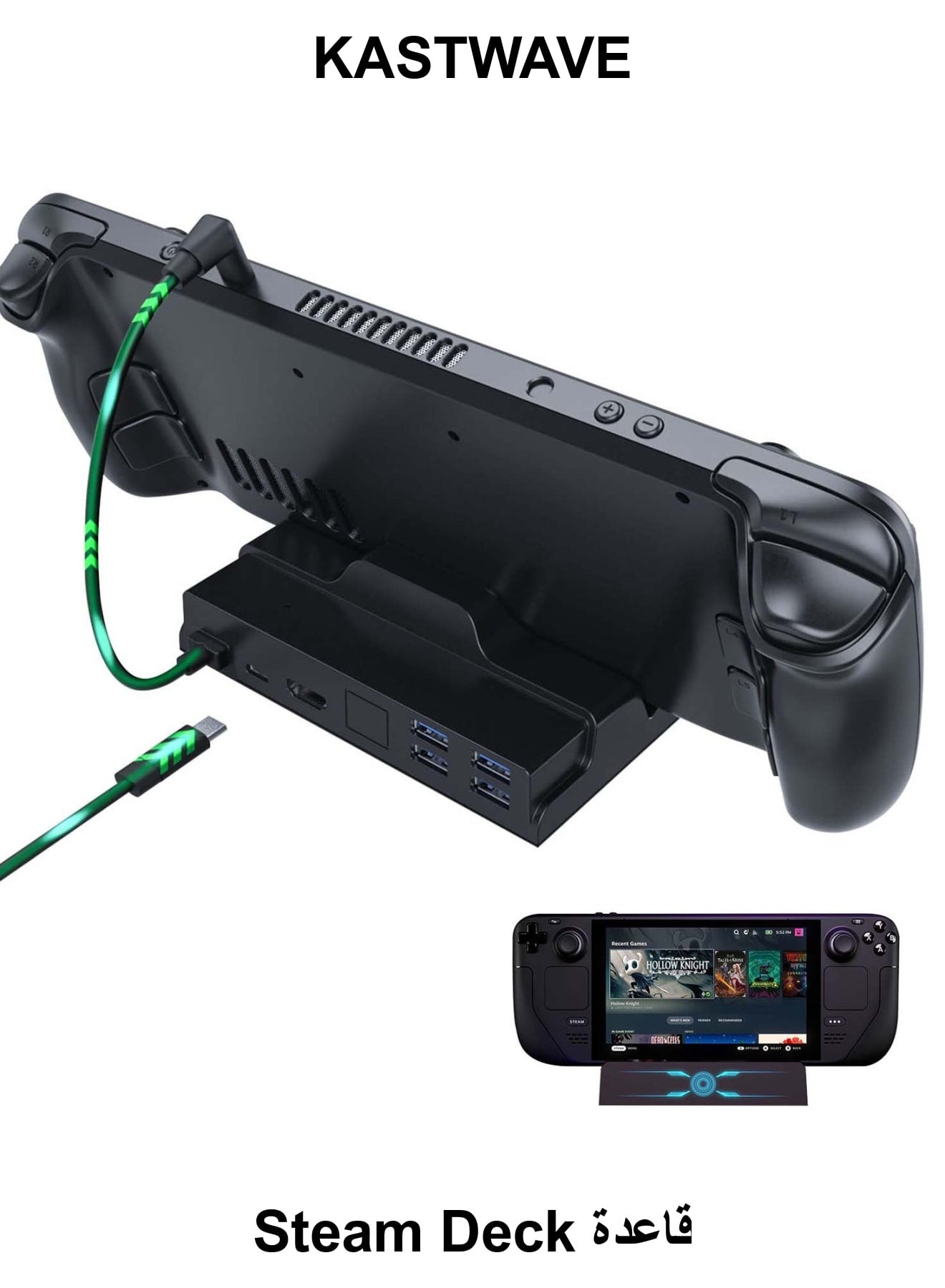 6-in-1 Docking Station for Steam Deck, HDMI 2.0 4K@60Hz, USB-A 3.0, USB-C PD Port for Full Speed Chargin Compatible with Valve Stream Deck Accessories