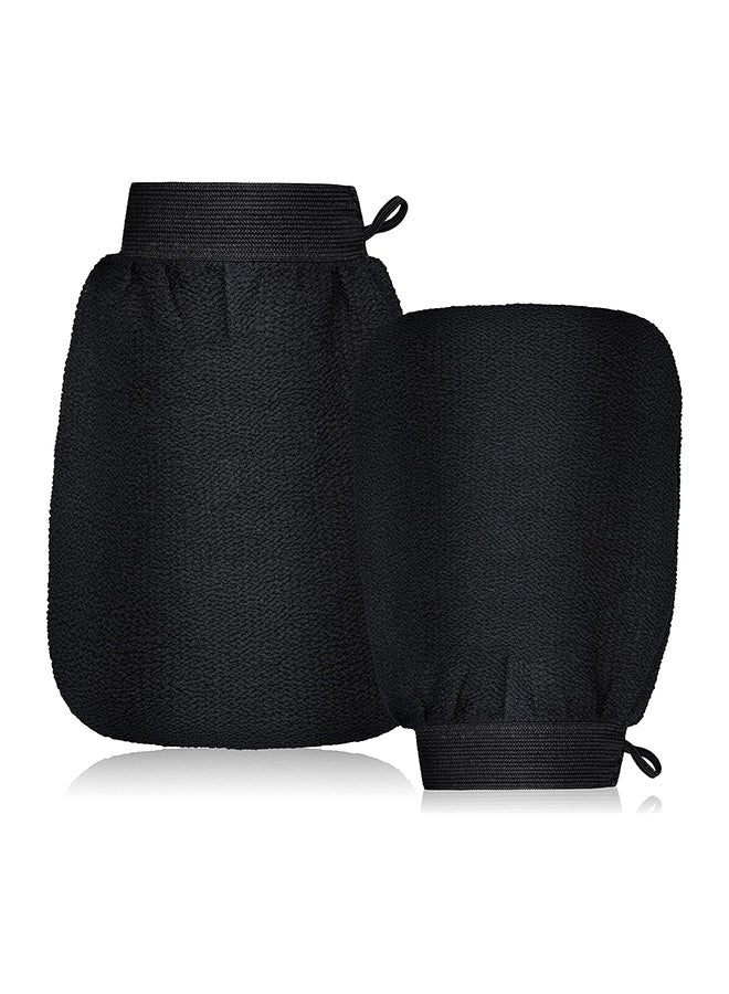 2 Pieces Exfoliating Mitt Deep Exfoliating Double-Sided Body Bath Mitt Gloves