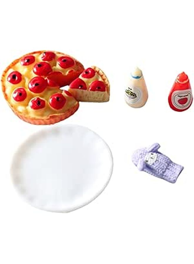 Miniature Pizza And Sauces Decor Set Realistic Food Models For Dollhouse Scenes - Image 1