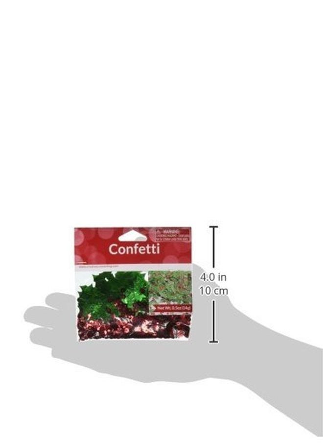 CREATIVE CONVERTING - Shaped Confetti Holly And Berries Green/Red Green/Red - Image 1