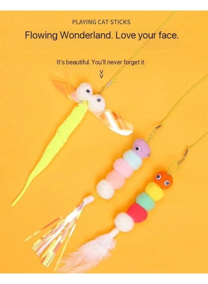 Pet Interactive & Movement Toys Retractable Catnip Felt Teaser Toy for Cats, Hangable on Door Elastic Rope Paste Hanging Pet Interactive Toys Funny Cat Stick Plush Teaser Toy Teasing Cat - Image 2