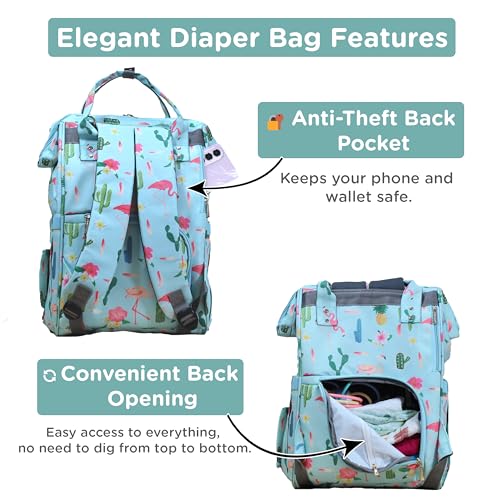 Motherly Elegant Diaper Bag for Mothers for Travel, Maternity Bag for Newborn Baby, Mothers Travelling Bag, Multipocket Water Resistant Baby Bag, Hospital Bag for Moms (Cactus Light Green) - Image 4