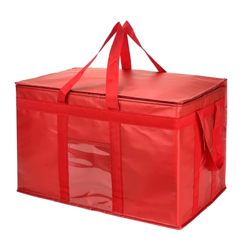 Yalin XXXL Large Insulated Cooler Bag, Styrofoam Cooler of Keep Food Hot or Cold, Reusable Double Zipper Food Delivery Bag for Grocery Shopping, 23" W x 15" H x 14" D (Red, 3XL (Pro)) - Image 1