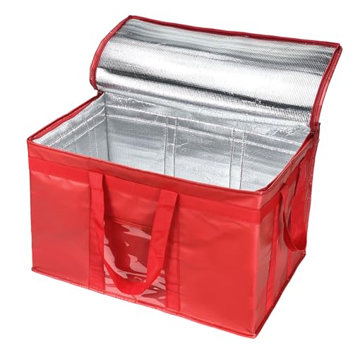 Yalin XXXL Large Insulated Cooler Bag, Styrofoam Cooler of Keep Food Hot or Cold, Reusable Double Zipper Food Delivery Bag for Grocery Shopping, 23" W x 15" H x 14" D (Red, 3XL (Pro)) - Image 2