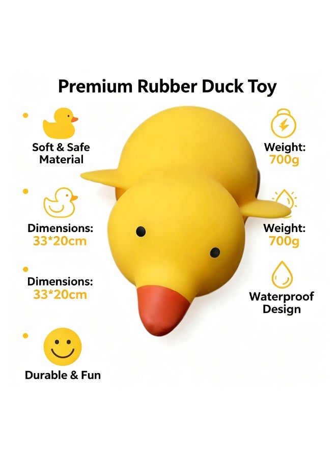 QITAI Lying Yellow Duck Stretch Squishy Stress Relief Toy, Stretchable Soft Rubber Squeeze Duck, Cute Healing Desktop Ornament Portable Anxiety Relief Gift for Students - Image 3