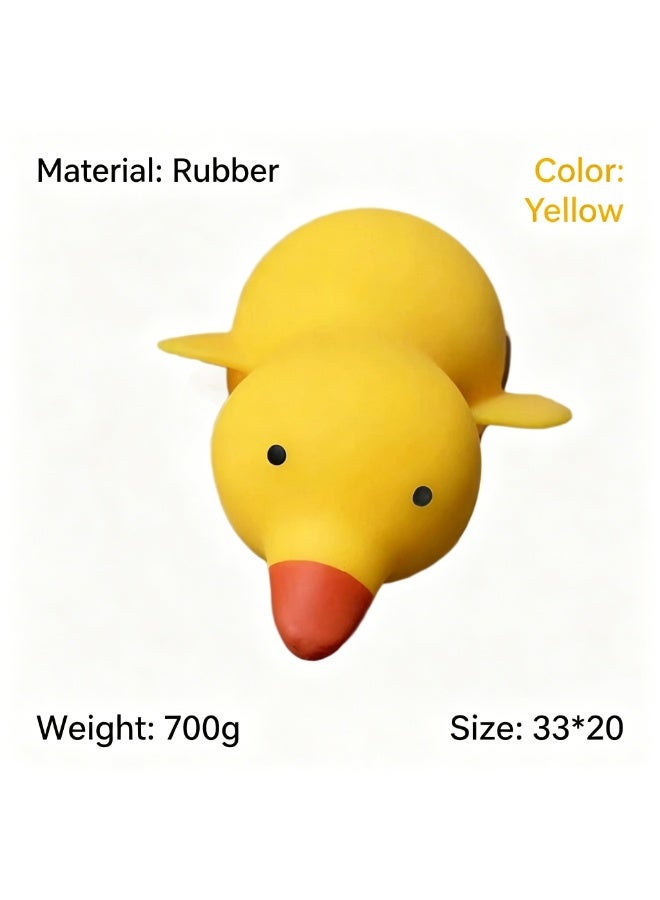 QITAI Lying Yellow Duck Stretch Squishy Stress Relief Toy, Stretchable Soft Rubber Squeeze Duck, Cute Healing Desktop Ornament Portable Anxiety Relief Gift for Students - Image 2