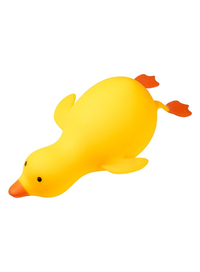QITAI Lying Yellow Duck Stretch Squishy Stress Relief Toy, Stretchable Soft Rubber Squeeze Duck, Cute Healing Desktop Ornament Portable Anxiety Relief Gift for Students - Image 1