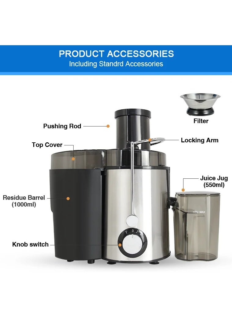 Shopit Juicer Extractor with Stainless Steel Design Centrifugal Juicing Machine, Electric Juicer for Whole Fruits and Vegetables  - Image 3