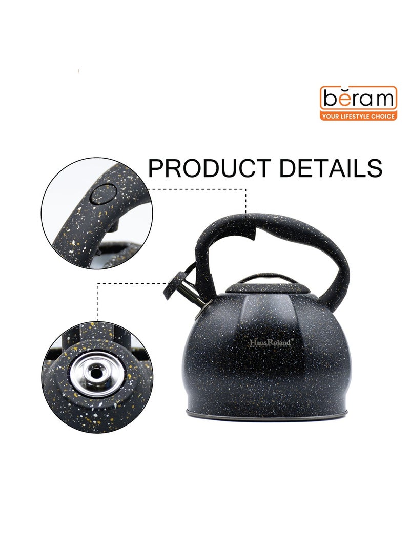Beram Whistling Kettle, Stovetop Tea Kettle, Stainless Teapot, 3 Liters with Dotted Grain Design, Fast Boiling, Perfect for Homes, Picnics, and Parties  - Image 3