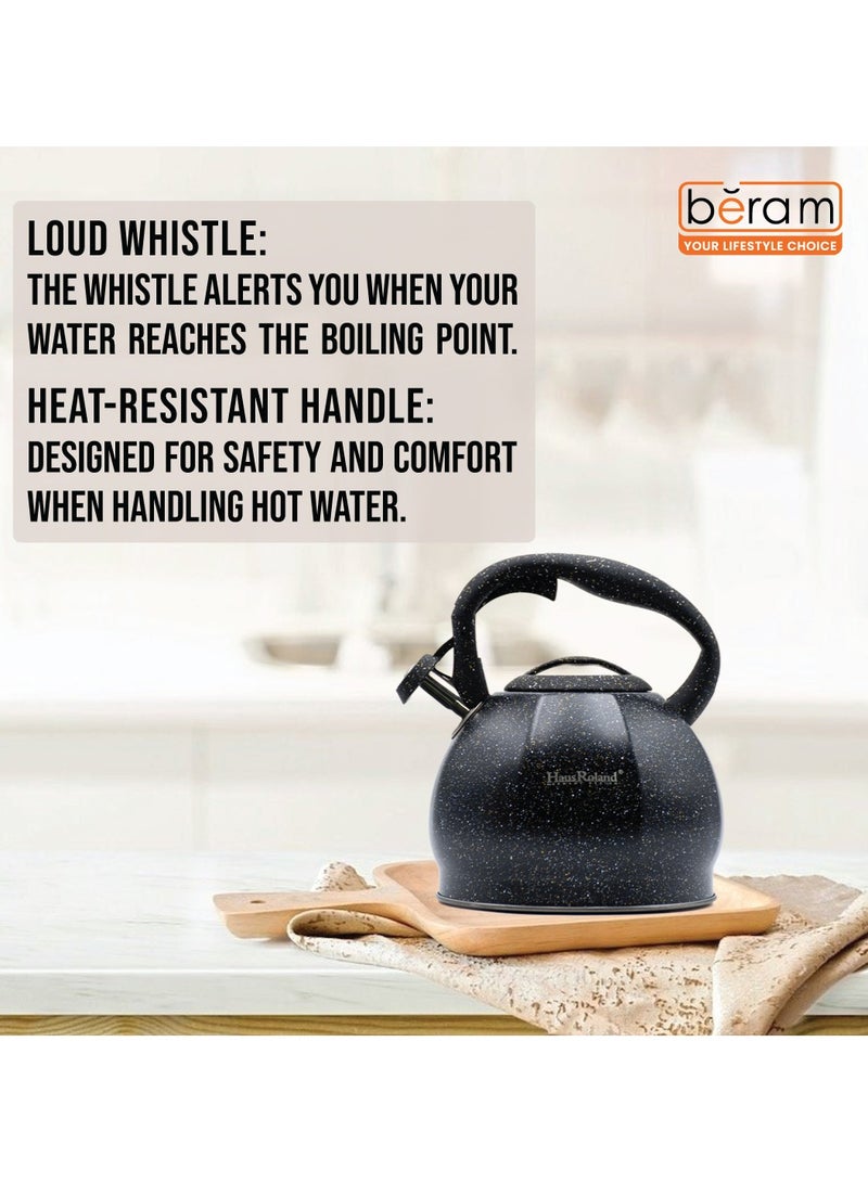 Beram Whistling Kettle, Stovetop Tea Kettle, Stainless Teapot, 3 Liters with Dotted Grain Design, Fast Boiling, Perfect for Homes, Picnics, and Parties  - Image 5